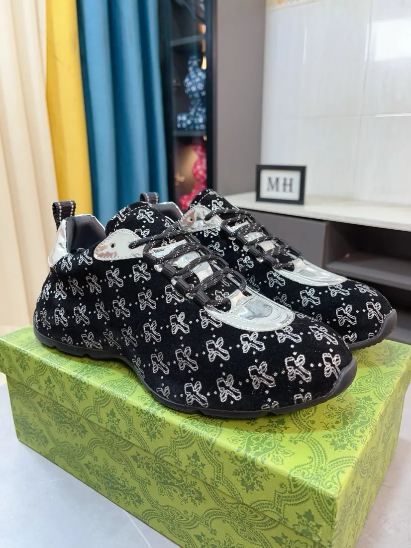 Men's shoes 💰560🌹🌹【GUCCI】pop-top casual sneakers with daddy outsole, breathable and comfortable, easy to walk, a versatile style for trendy men, upper with cowhide edged outsole design➕genuine leather lining➕Gucci's popular original outsole, sports and running style, super comfortable. Code number 38-44